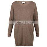 BGA15005 Ladies Long Style Loose V Neck Cashmere Knitted Sweater