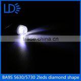 BA9S 5630.5730 Smd 2 Leds Diamond Shape Clear Glass Led Bulb Car Led Dome Light thumbnail-6