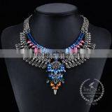 High Quality Vintage Colorful Rhinestone Chunky Statement Necklace Tin Alloy Fashion Women Pendant Necklace 6390048 thumbnail-2