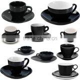 Color Glazed Coffee Tea Cups and Saucers Sets Stoneware Ceramic Porcelain Material thumbnail-2