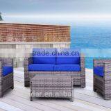 Outdoor furniture rattan sofa set with aluminum frame