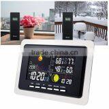 2 Wireless Sensors Weather Station WWVB DCF RCC Indoor Outdoor Temperature Thermometer With Air Presurre Trend Indicator thumbnail-4