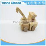 Wood 3D Vehicle Mini Pullze Crane r 3D Woodcraft Kit Assemble Paint DIY 3D Puzzle Toys for Kids Adults the Best Birthday Gift thumbnail-4