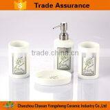 Classical And Elegant Porcelain Bathroom Set With Flower Design