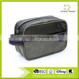 Store More High Quality Rectangle Handle Canvas Grey Cosmetic Bag thumbnail-1