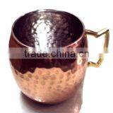 HAMMERED FINISH 100% PURE COPPER MOSCOW MULE MUGS NICKLE LINED thumbnail-1
