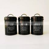 1.5L Retro Metal Tea Coffee Sugar Can Bin Pea Bean Lentil Set of 3 Storage Canister thumbnail-3