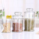 Set 3 Clear Cylinder Decorative Glass Storage Jars With Airtight Glass Lid thumbnail-2