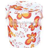 Folding Large Storage Bag Bucket Organizer With Flower Pattern thumbnail-1