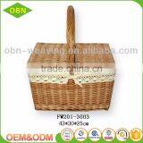Custom Natural Wicker Basket Cheap Picnic Basket and Gift Basket With Handle thumbnail-1