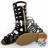 Children Girls Fashion Summer Shoes Bling Bling Long Black Sandals Shoes thumbnail-3