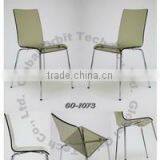 New Design Acrylic Dining Chairs Simple Style Plastic Coffee Chair thumbnail-3