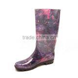 New Prints Fashion PVC Rain Boots With Polyester Lining Waterproof Boots thumbnail-4