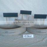 Triangle Wood Flower Pots Decorated With Blue Wooden Sign thumbnail-2