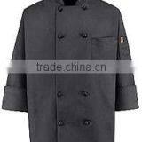 10Buttons 3/4Sleeve Black Jacket Style Executive Chef Workwear Uniform Coat W/Embroidery Logo thumbnail-1