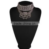 2016 Hot sale alloy short silver collar necklace jewelry for women