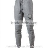 Custom Printed Grey Paneled Mens Joggers 100% Cotton Gym Joggers Sweatpants Tapered Jogger Pants Wholesale thumbnail-1