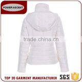 Hot Design Women Stand Collar Metal Zipper Hoody Padding Jacket thumbnail-2