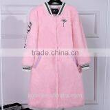 2016Winter New Women Fur Coat Rabbit Fur Thick Medium Long Jacket Baseball Uniform Design Fashion Winter Warm Outwear Coat thumbnail-6