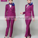 Juqian Custom Hot Fashion Short Sleeve Blue Formal Airline Stewardess Uniform for Women Wholesale thumbnail-6