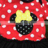 NEW ARRIVAL Newborn Girl Clothes Micky Mouse Tutu Dress Romper Red Kids Romper With Matching Necklace and Headband thumbnail-3