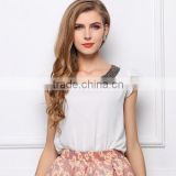 Chiffon Short Sleeve Blouses woman blouses and tops