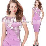 OEM Fashion Latest Ladies Middle Age Summer Bodycon Sexy Embroidered Dress for Wholesale thumbnail-2