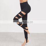 Fashionable Custom Cheap Lady Full Length Trample Feet Cutout Leggings thumbnail-1