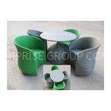 Colored Green Rattan Table And Chairs Set Patio Furniture With Flower Design thumbnail-1