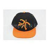 Classic Black Orange Snapback Baseball Caps 3D Embroidered , 6 Panel Hat thumbnail-1