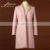 Women wool latest designs high quality pink long coats