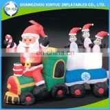 Good quality christmas inflatable train with santa claus