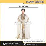 Designer Wear Khaleeji Thobe For Arabian Women's With Unique Embroidery Design 6528