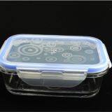 Borosilicate Rectangle Lunch Box Large Glass Mixing Bowls Glass Storage Bowl With Plastic Lid thumbnail-4