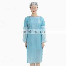 Isolation Gown Blue Plastic CPE Suit Disposable Medical Protective Clothing Hospital Long Sleeve Class I 2 Years Customized AQTQ thumbnail-2