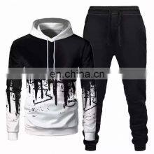 Clothing Factory Wholesale Custom Brand Men's Casual Sports Men's Hooded Long-sleeved + Pants 2-piece Jogger Sweater thumbnail-1