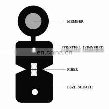 High Factory G675A 1 2 4 6 8 Core FTTH Drop Cable Indoor Fiber Optic Cable 2 Core Ftth With Messenger Wire in Telecommunication thumbnail-1