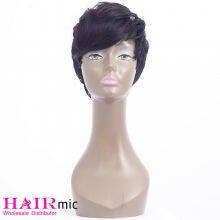 Short Wig With Long Bangs Natrual Color Full Lace Human Hair Wig thumbnail-2