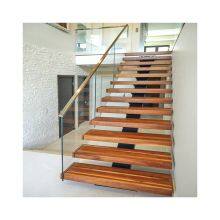 New Design Modern Floating Staircase Design Glass Railing Metal Beam Mono Stringer Staircase thumbnail-2
