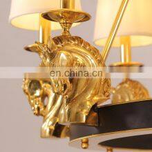 Antique Style Fabric Lamp Shade Bronze French Brass Chandelier thumbnail-4