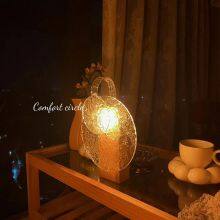 Solid Wood Rotating Light And Shadow Water Pattern Room Atmosphere Decor Fill Light LED Sunset Projection Table Lamp thumbnail-1