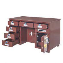 Balcão de caixa comercial com abertura para cofre e fechadura de código eletrônico – Balcão de metal durável para recepções de lojas de conveniência thumbnail-1