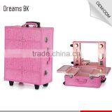China Supplier High Quality Trolley Makeup Case With Lights and Mirror