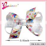 April New Arrival Frozen Hair Bow Alligator Clip,3 Inch Ribbon Bow Print Frozen Ribbon thumbnail-5