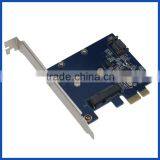 PCI-E PCIe to MSATA SSD+SATA3.0 Combo Extender Adapter PCI-E to SATA III Card Quality Choice
