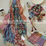 Vintage Flower Pattern Fashion Charm Women Scarf Hijab Cotton                        
                                                Quality Choice