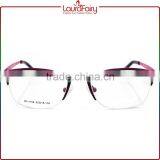 Laura Fairy Stylish Lady Pink Black Semirim Metal Optical Frame For Wholesale thumbnail-2