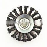 4-Inch Knot Twisted Steel Wire Brush Disc With Curled Selvedge Cup,twist and Slim Disc thumbnail-3