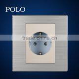 Electrical PC Material Socket Champagne Wall Socket 16A German Type Socket