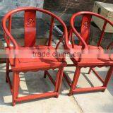 Commercial Furniture, Antique Pine Wood Red Chair thumbnail-3